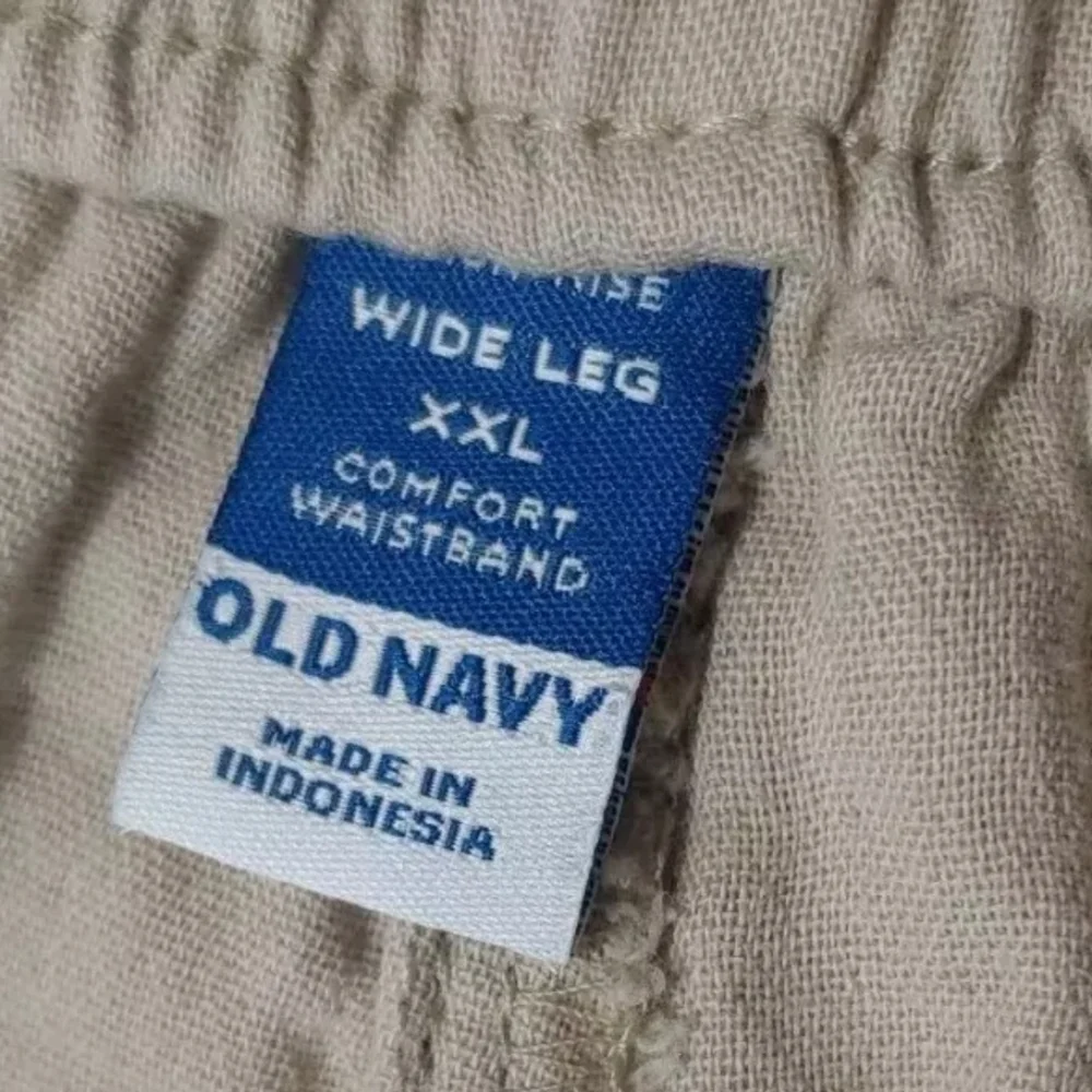 Old Navy Gauzy Wide Leg Pants Woman XXL High Rise Ankle Beige Minimalist Coastal